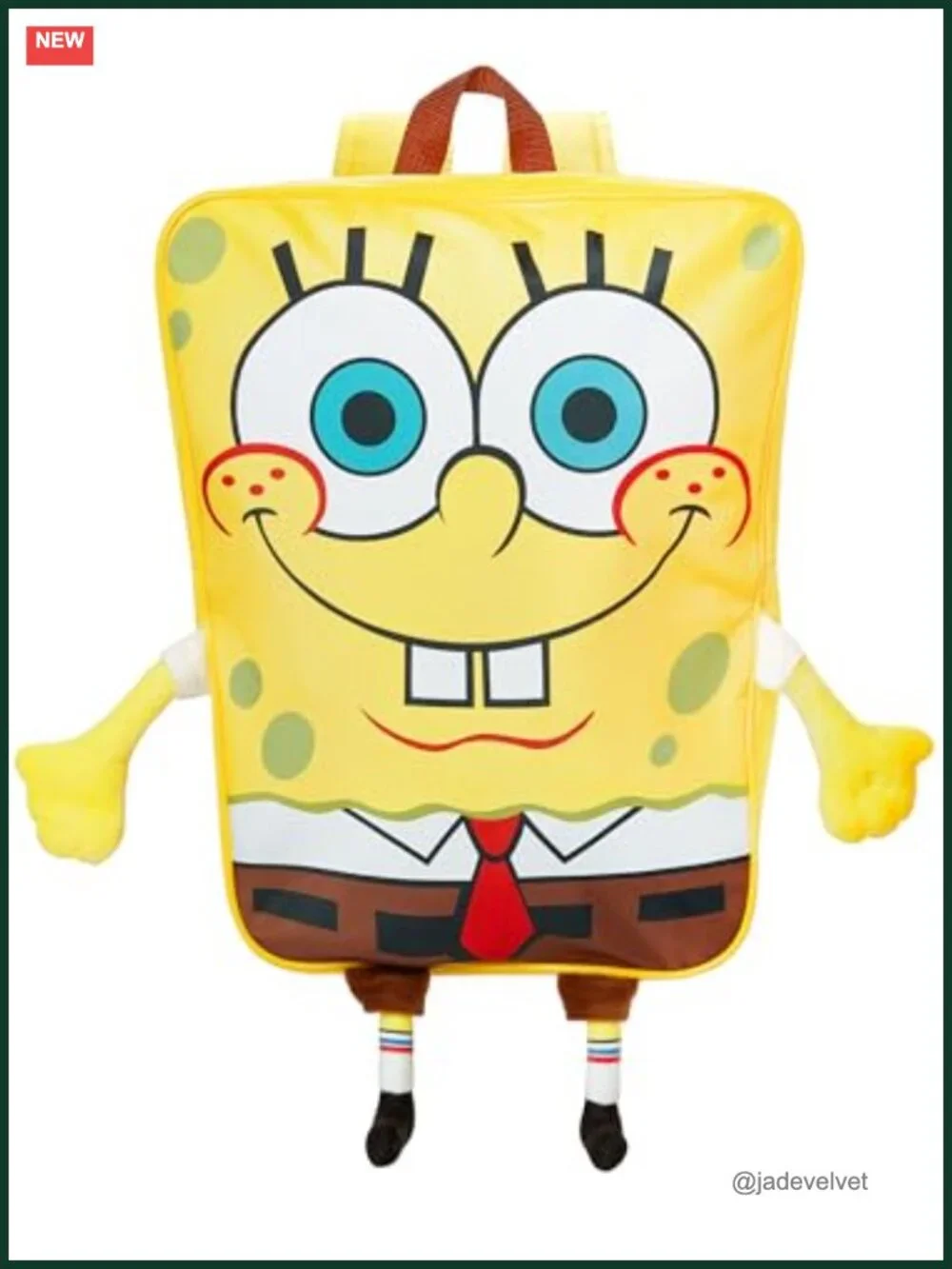 SpongeBob SquarePants Backpack with 3D Arms Legs, Kids School Bag, Polyester,